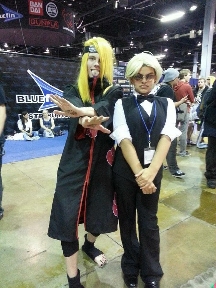 Mya at Anime Central 2014, cosplaying as Shizuoka Heiwajima from Durarara, with Deidara from Naruto